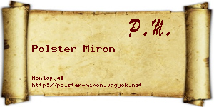 Polster Miron névjegykártya
